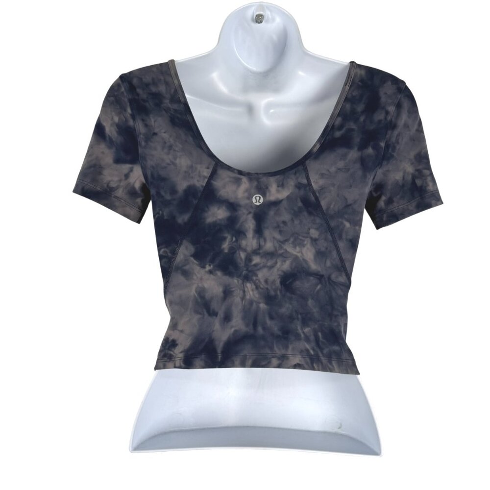 Lululemon Align Tee Top Size 2 Diamond Dye Lunar Rock True Navy TP-3488 - Picture 4 of 7